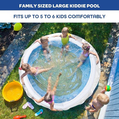  SCS Direct Aquamazing Large Inflatable Kiddie Pool - Cute Ramen Bowl Theme W Play Pillow Floats & Accessories -Measures 67" X 26" Family Sized